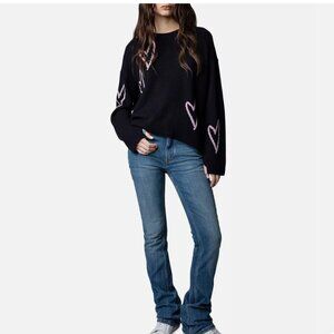 Zadig & Voltaire Markus Heart Sweater Jumper Pullover Top